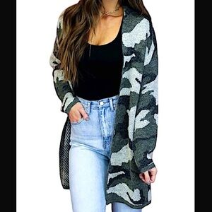 Dreamers Long Style Military Colorful Open Front Long Sleeves Sweater (ModCloth)